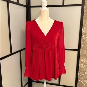 Torrid Red V-Neck Blouse